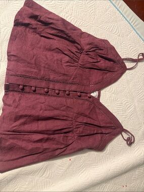 Evereve Love, Tomas Plum Button-Front Sleeveless Top
